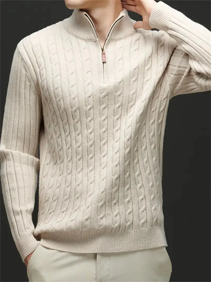 Unisex Zip Sweater Soft-Blend Fabric Flexible Fit Layering