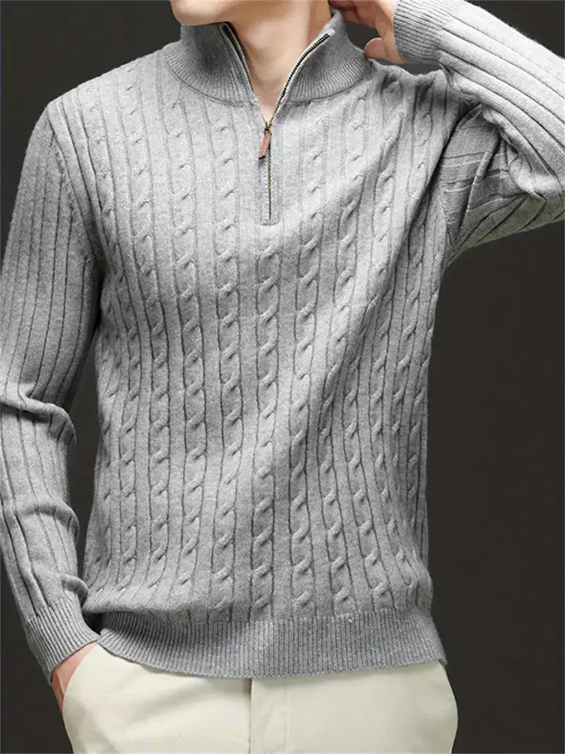 Unisex Zip Sweater Soft-Blend Fabric Flexible Fit Layering - BritishMode