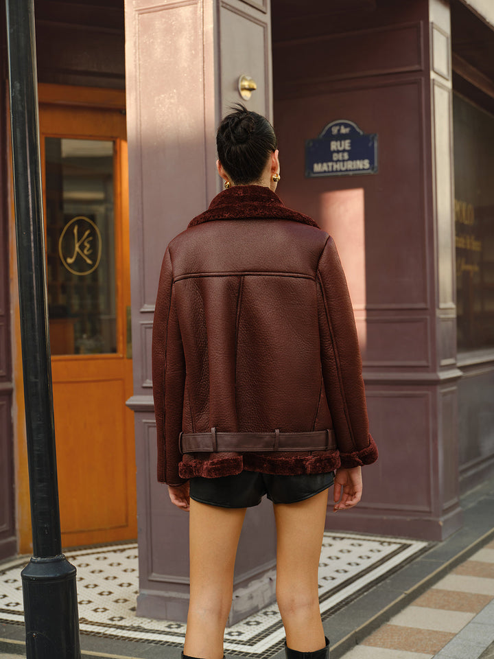 Womens Fleece Jacket with Zipper and Belted Waist Soft Fit
