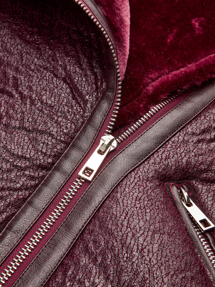 Womens Fleece Jacket with Zipper and Belted Waist Soft Fit