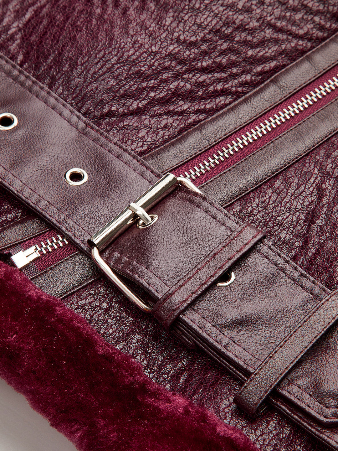 Womens Fleece Jacket with Zipper and Belted Waist Soft Fit