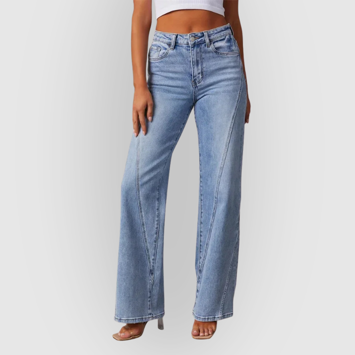 Womens High Waist Jeans Loose Comfortable Fit - BritishMode