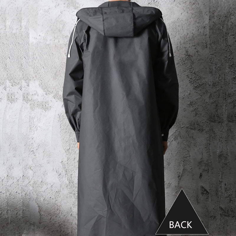Mens Long Raincoat Waterproof Hooded