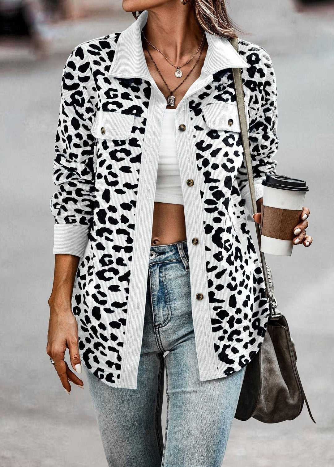 Womens Leopard Print Coat High Quality Spring Fit