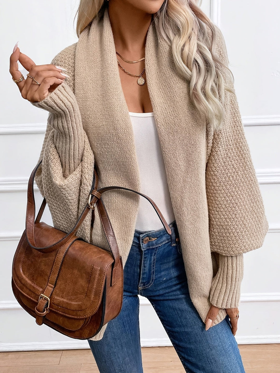 Womens Cashmere Cardigan Long Sleeve Elegant Fit - BritishMode