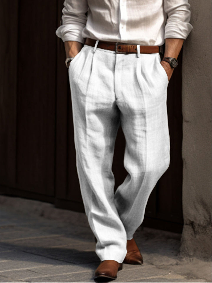 Mens Linen Pants Comfort Fit Elegant Style