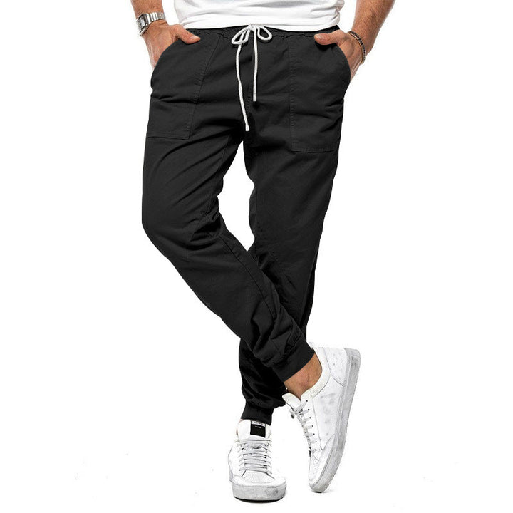 Mens Cargo Pants Drawstring Waist Relaxed Fit