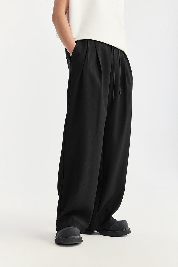 Mens Relaxed Fit Pants with Elastic Waistband - BritishMode