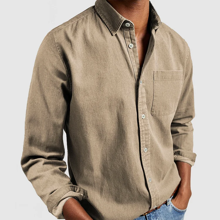 Mens Casual Button-Down Shirt Comfortable Everyday Fit