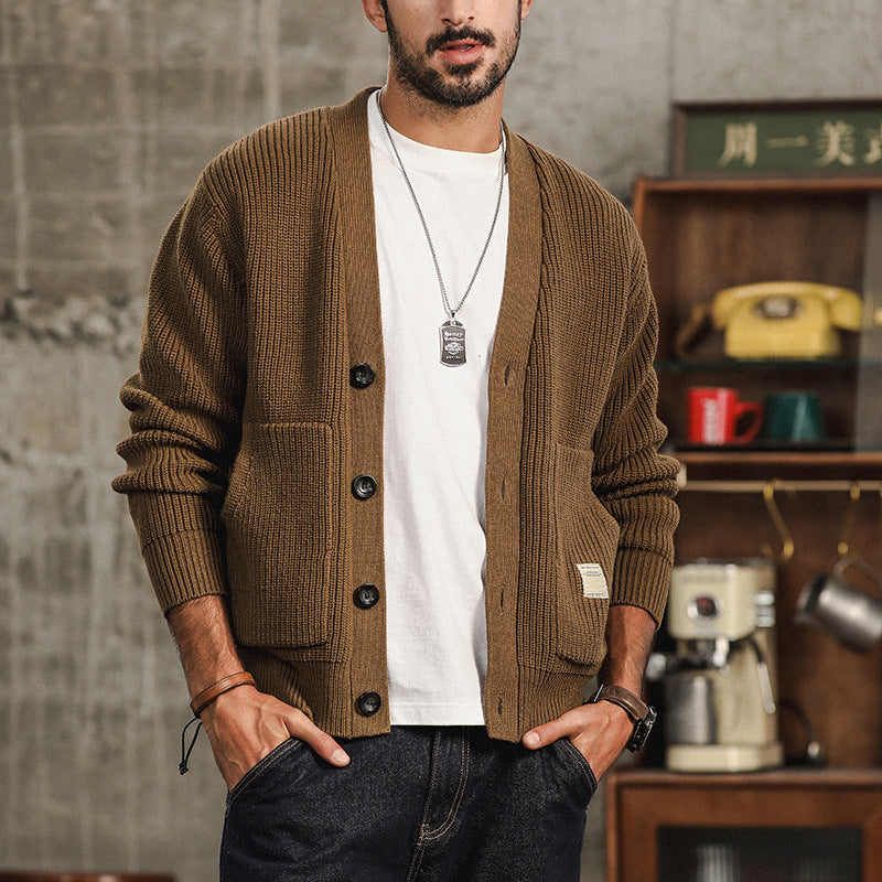 Mens Knit Cardigan Sweater Classic Fit - BritishMode
