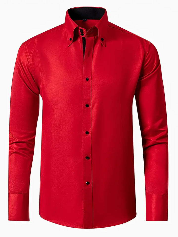 Mens Dress Shirt Cotton Button-Front Classic Fit
