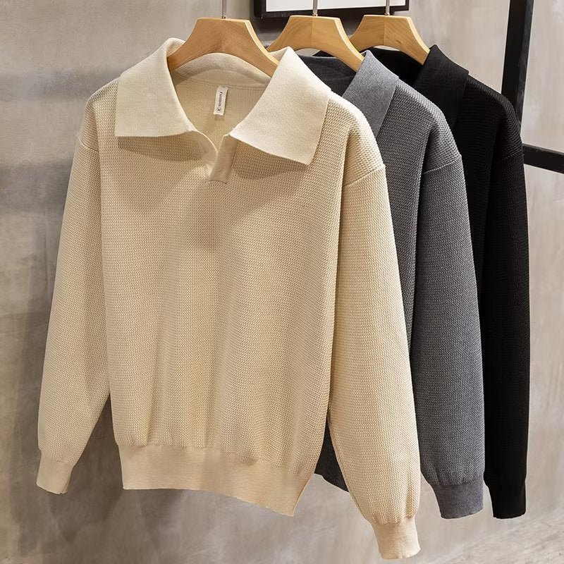 Mens Polo Knit Sweater Classic Fit - BritishMode