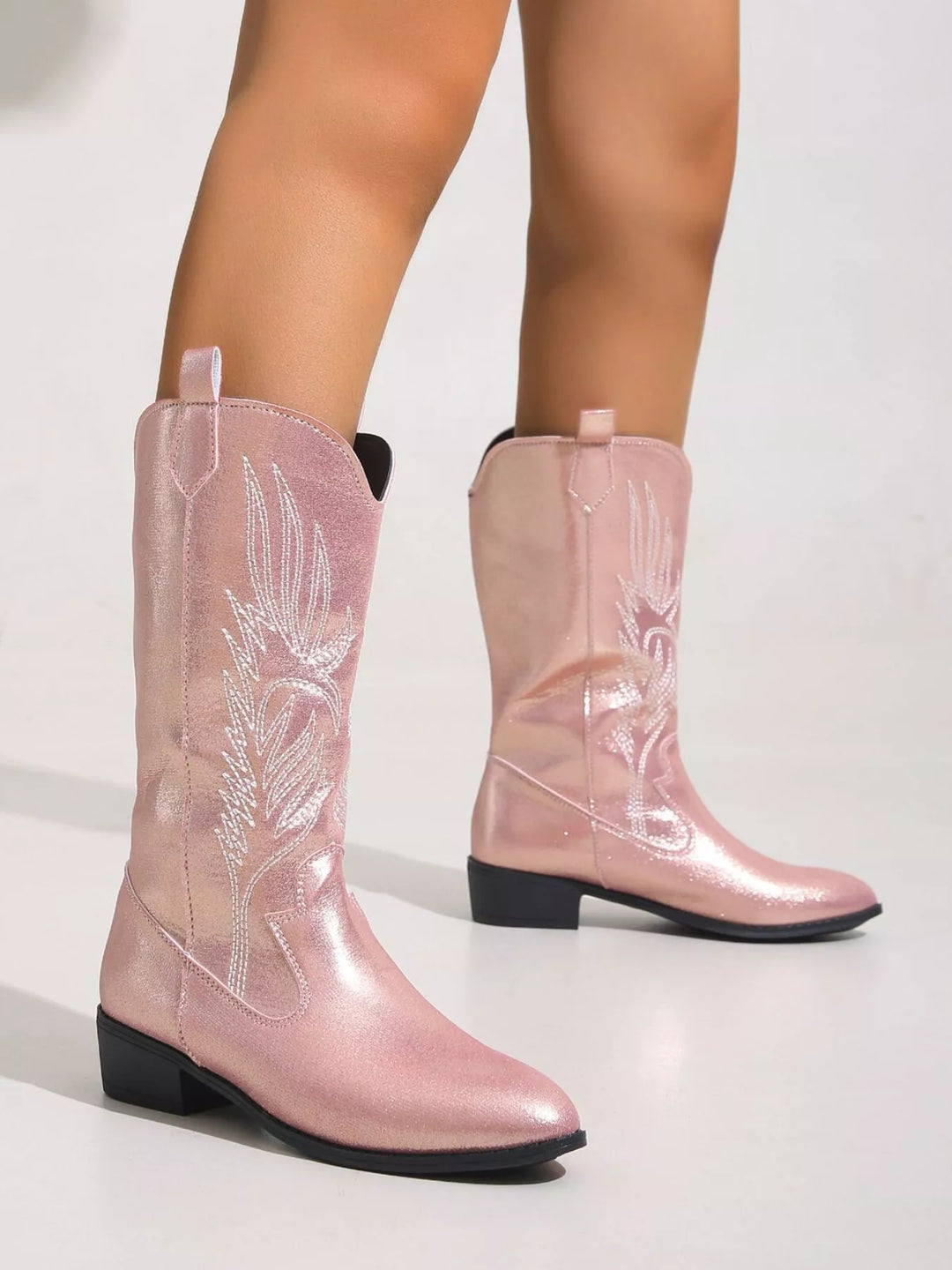 Womens Ankle Boots High Heel Decorative Style