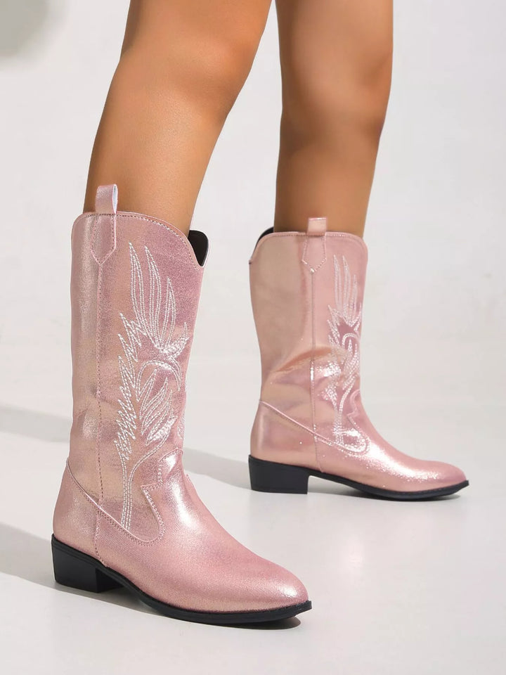 Womens Ankle Boots High Heel Decorative Style