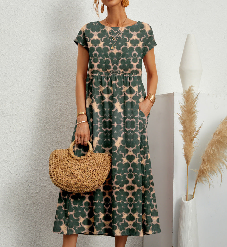 Womens Party Dress Floral Pattern Sleeveless Fit