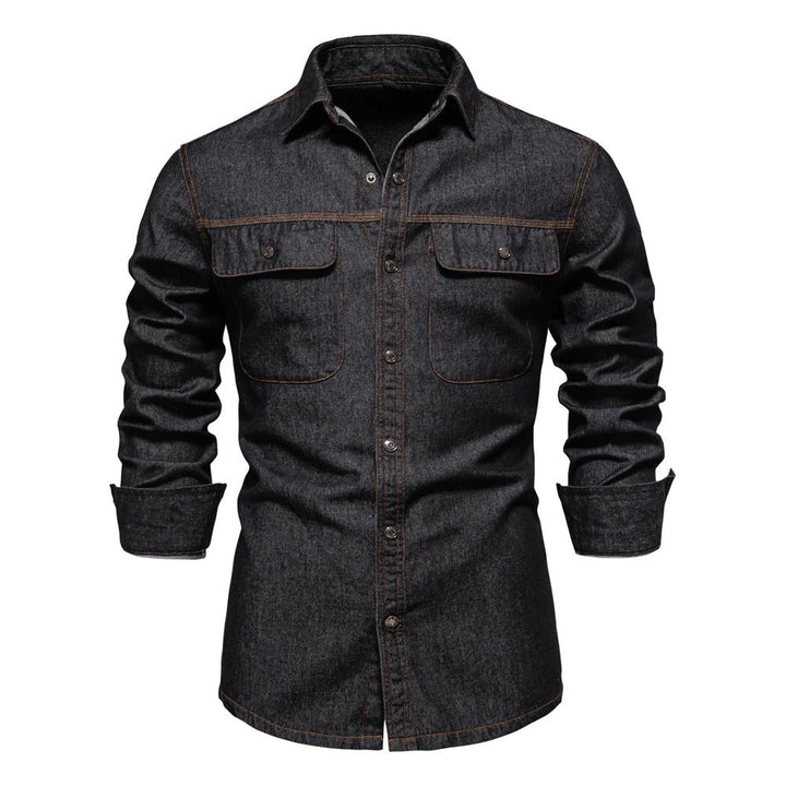 Mens Cotton Jeans Shirt Classic Fit