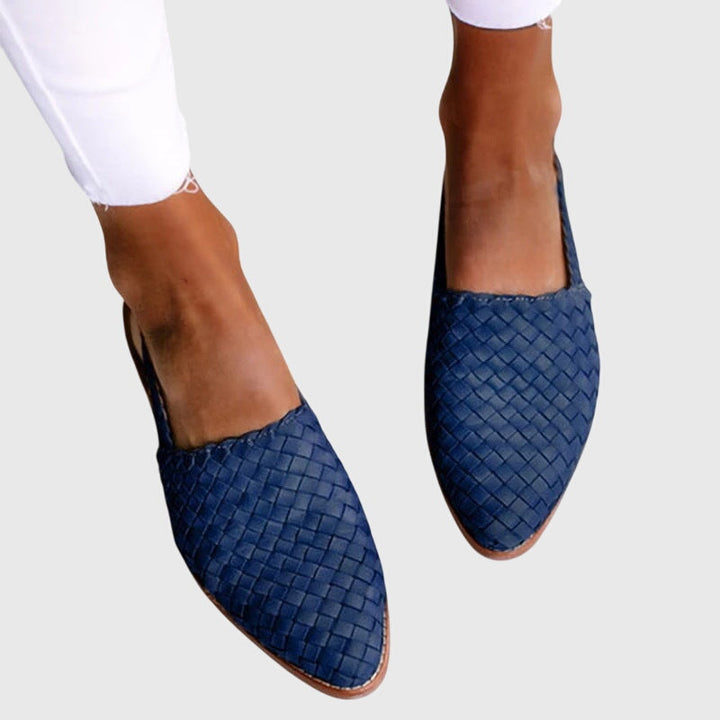 Womens Orthopedic Loafer Shoes Woven Pointed Toe Flat