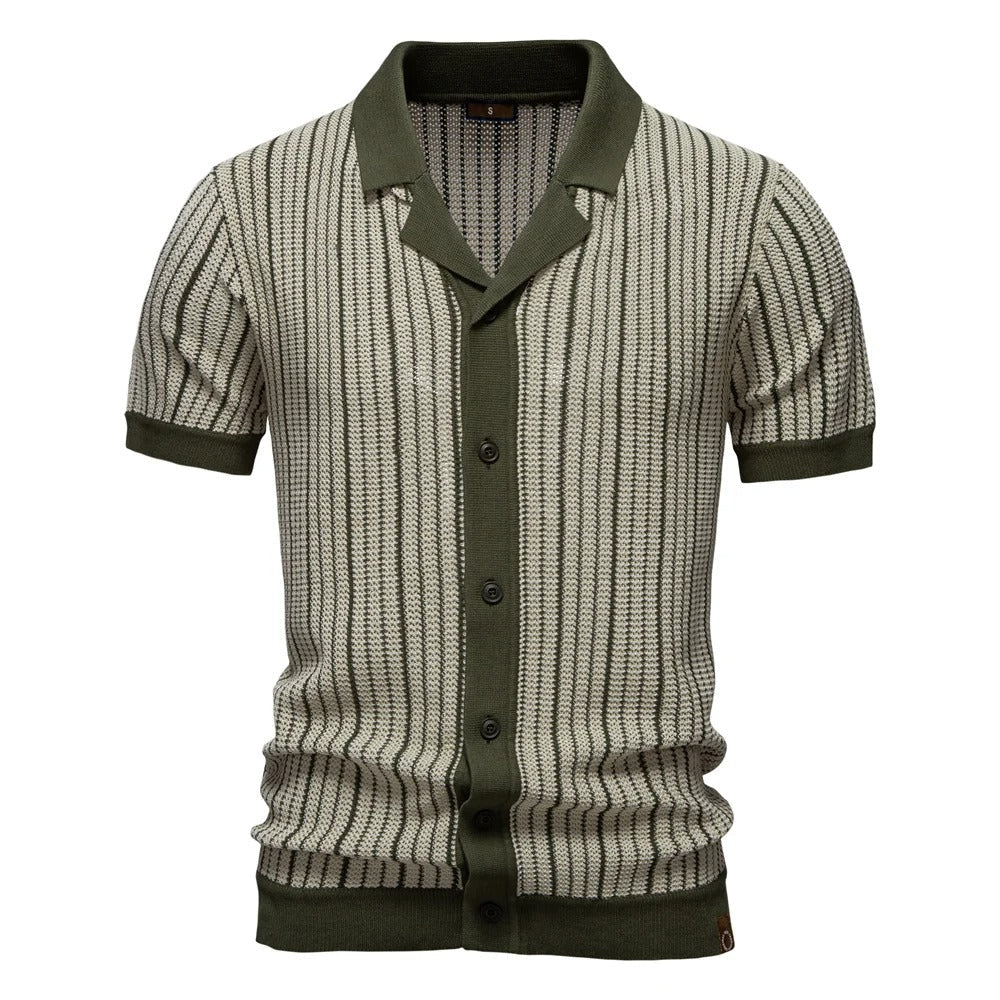 Mens Shirt Cotton Classic Fit Stripe - BritishMode