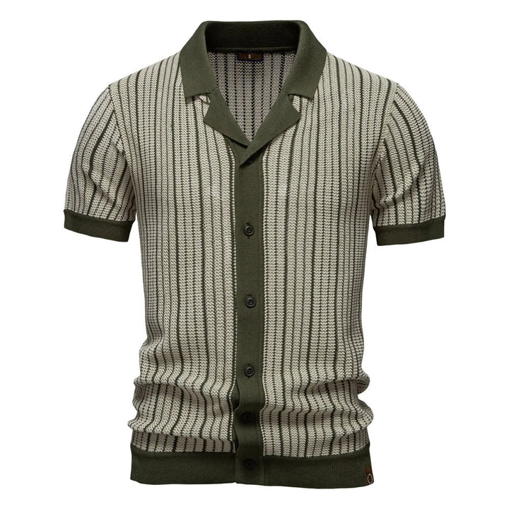 Mens Shirt Cotton Classic Fit Stripe - BritishMode