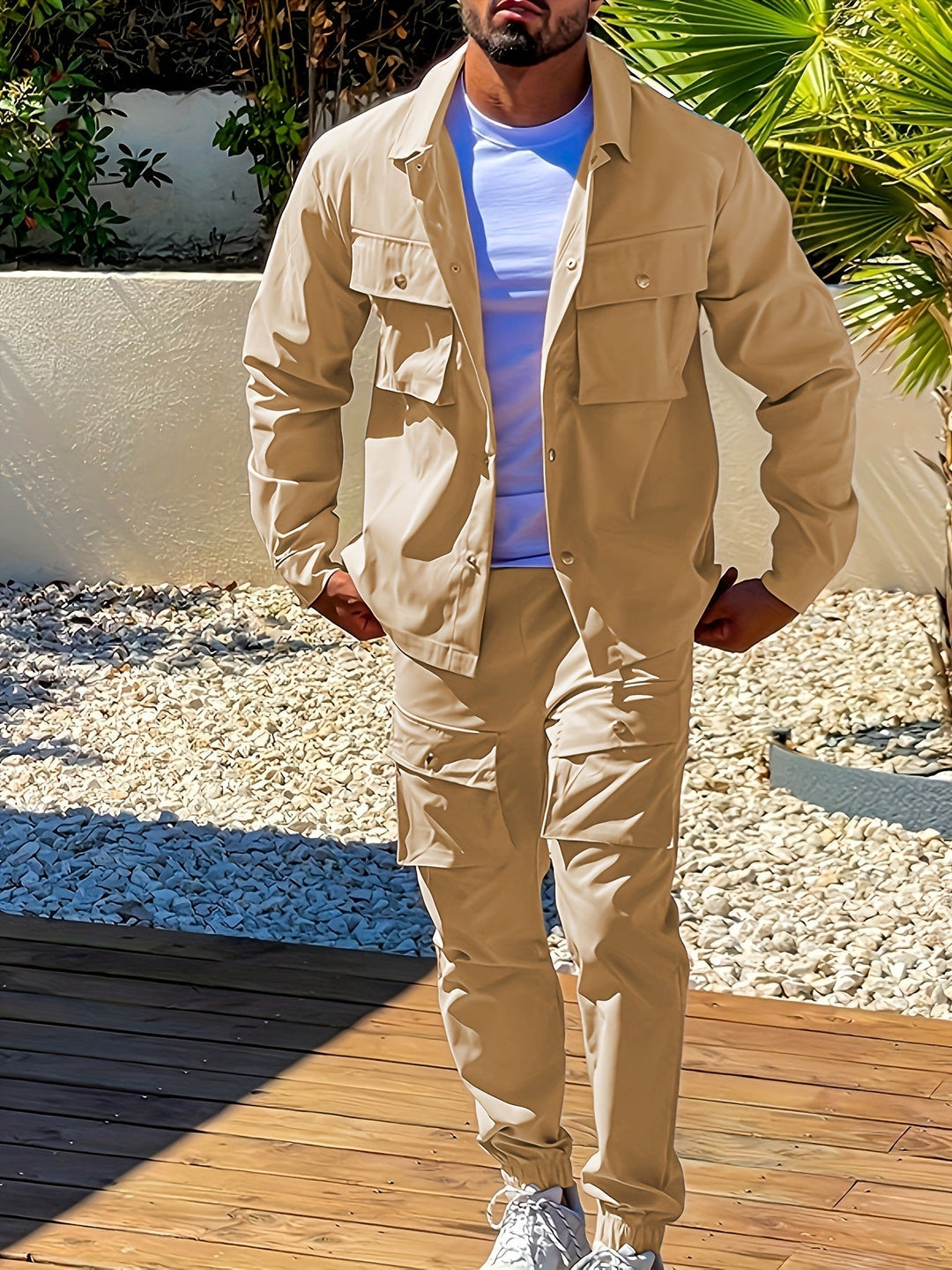 Mens Cotton Zip-Up Tracksuit with Pockets Comfortable Fit - BritishMode