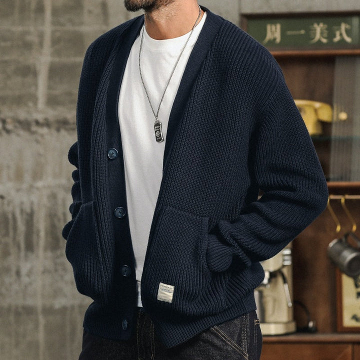 Mens Knit Cardigan Sweater Classic Fit