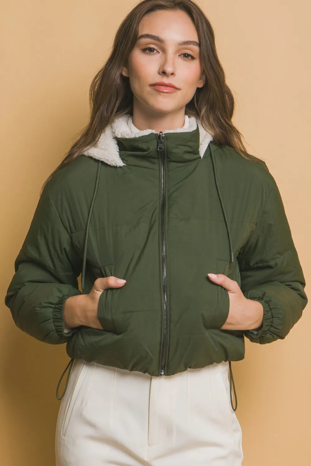 Unisex Reversible Hooded Zip Jacket Fleece Lined Short Fit - BritishMode