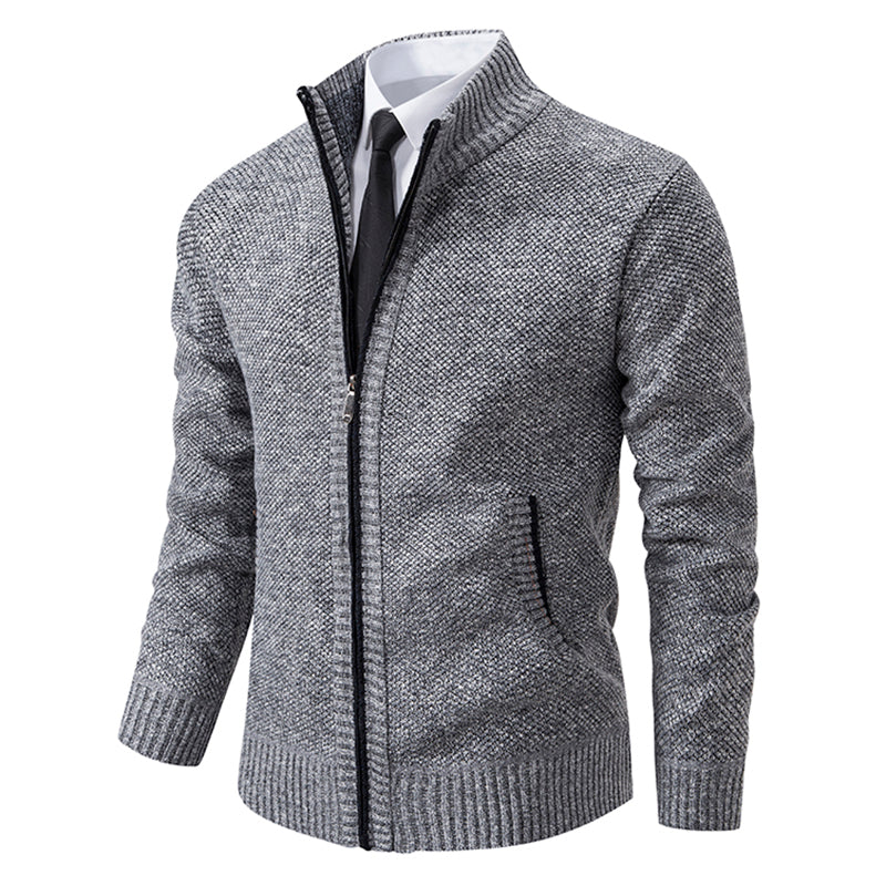 Mens Zip Cardigan Knit Casual Fit