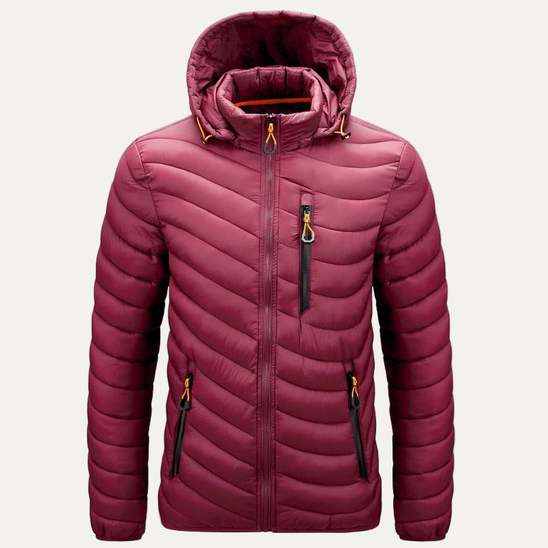 Mens Puffer Jacket with Hood Sport Fit