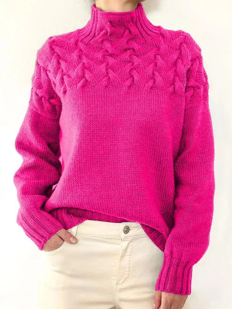 Womens Knit Sweater Wool Blend Warm Fit