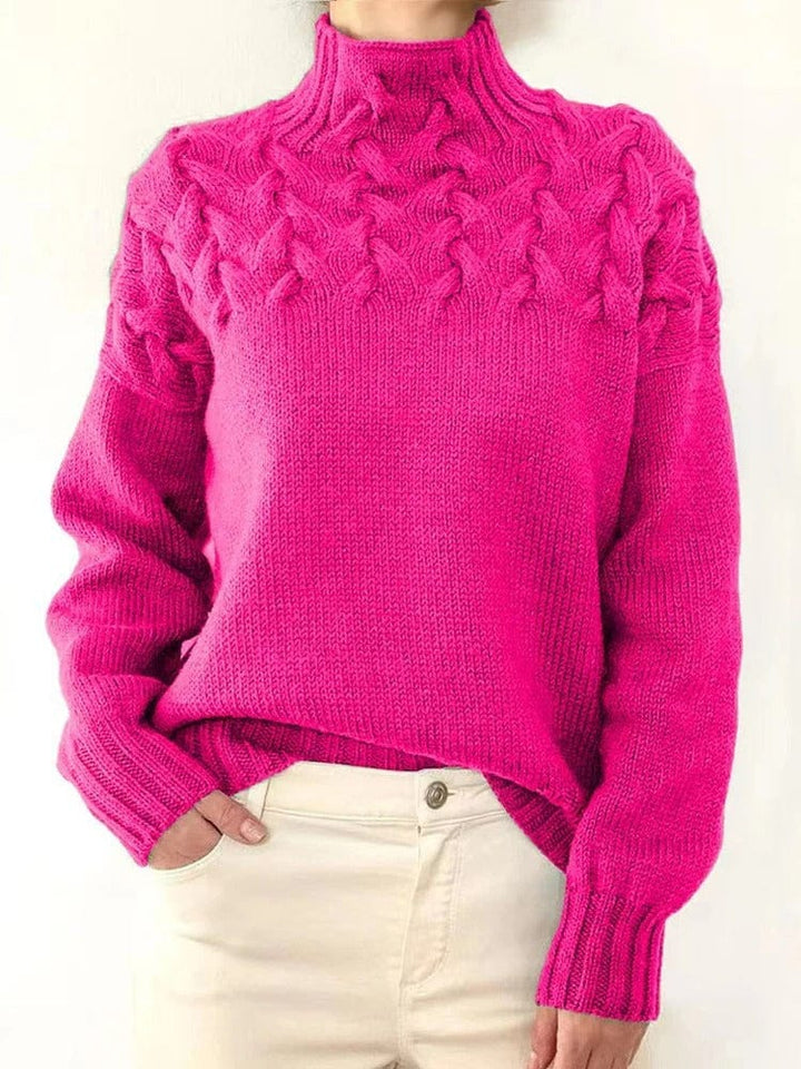 Womens Knit Sweater Wool Blend Warm Fit