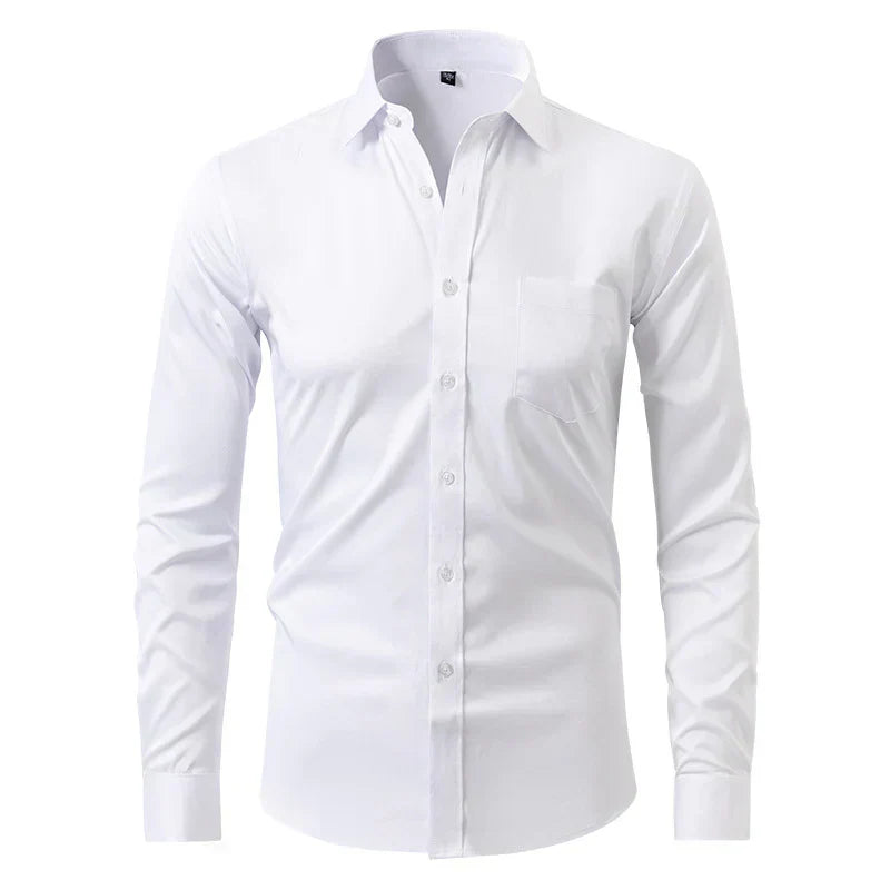 Mens Long Sleeve Shirt Stretch Business Casual Fit