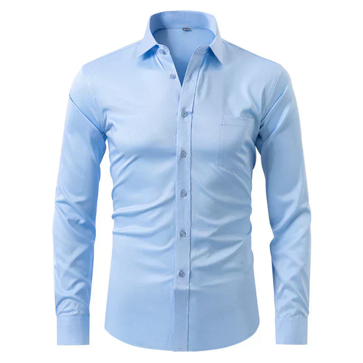 Mens Long Sleeve Shirt Stretch Business Casual Fit