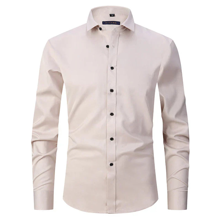 Mens Long Sleeve Shirt Stretch Business Casual Fit