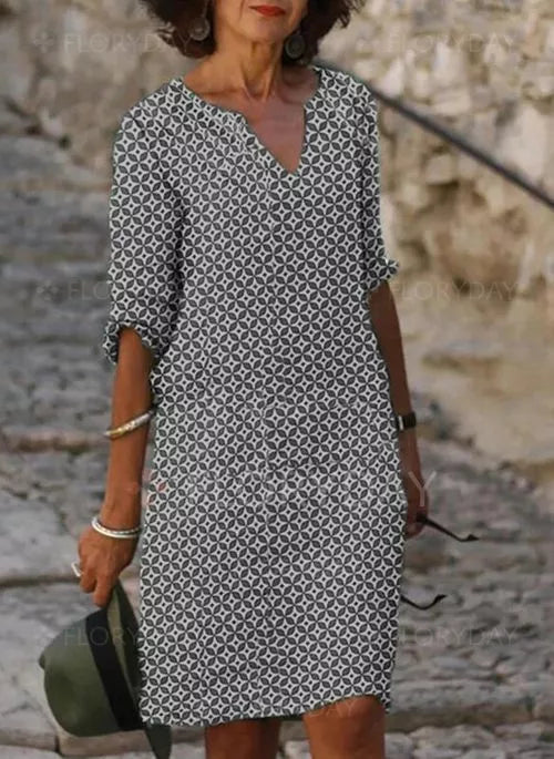 Womens Knee-Length Dress Chic Style
