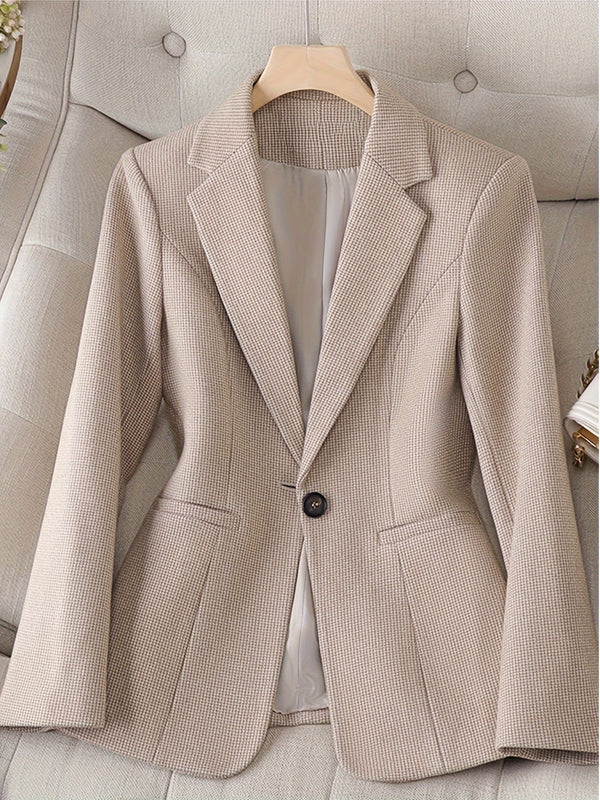 Womens Jacket with Classic Lapel Professional Style - BritishMode