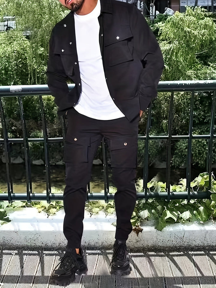 Mens Cotton Zip-Up Tracksuit with Pockets Comfortable Fit