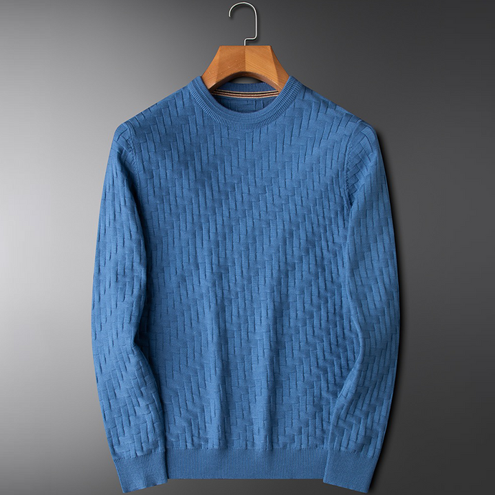 Mens Crew Neck Sweater Wool Blend Warm Fit