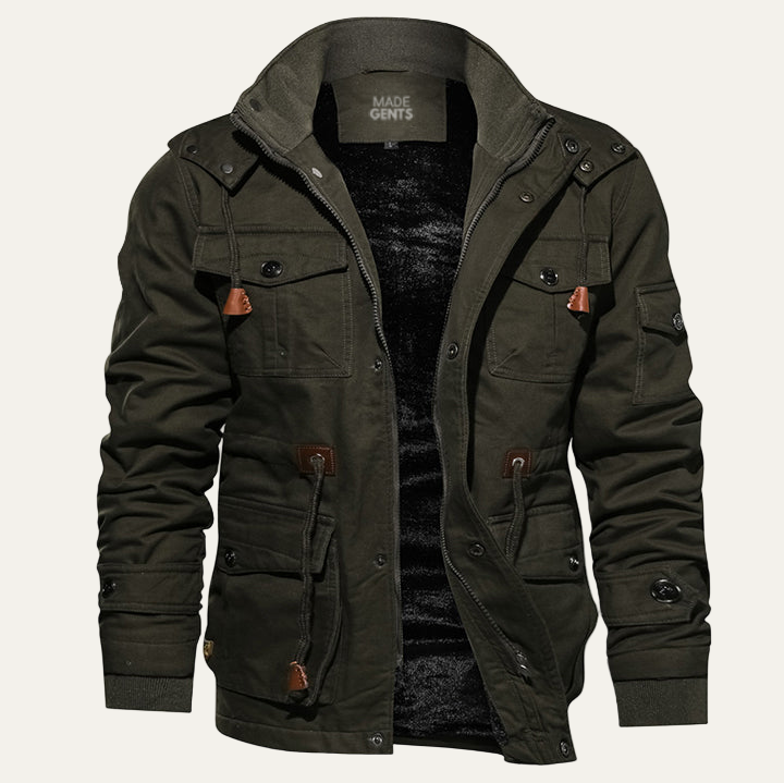 Mens Cargo Jacket Heavy Utility Durable Fit