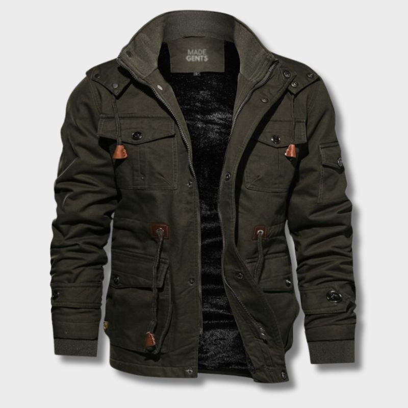 Mens Cargo Jacket Heavy Utility Durable Fit - BritishMode