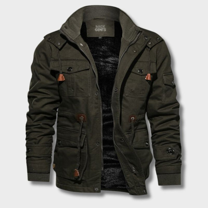 Mens Cargo Jacket Heavy Utility Durable Fit - BritishMode