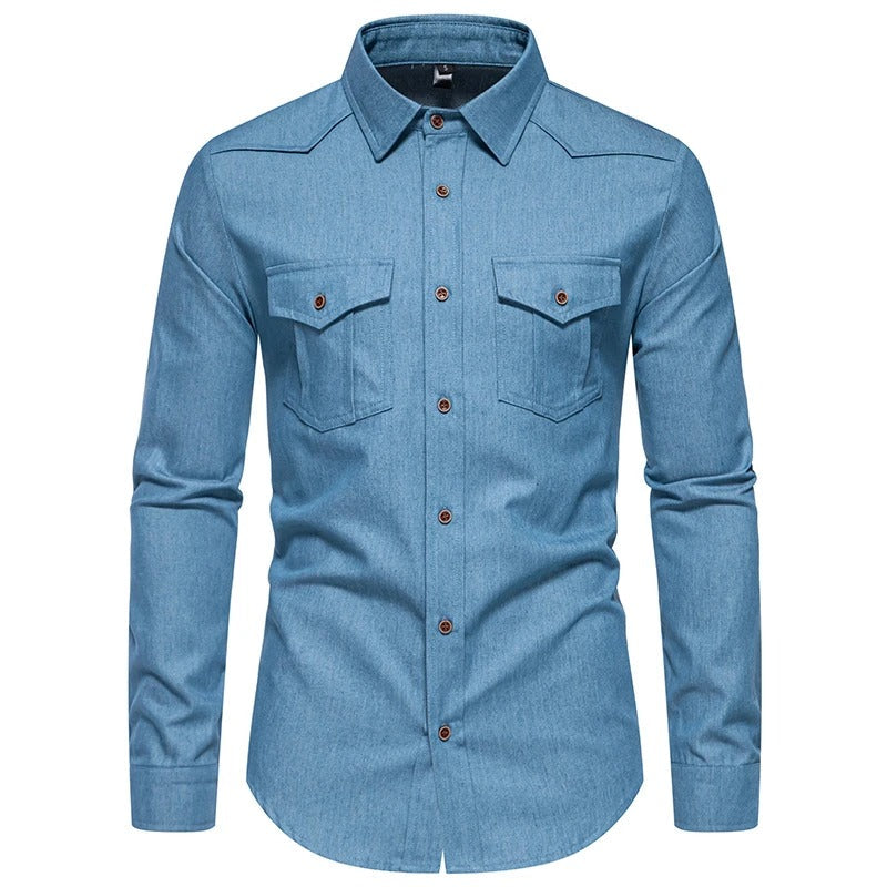 Mens Denim Shirt Classic Fit Stylish - BritishMode