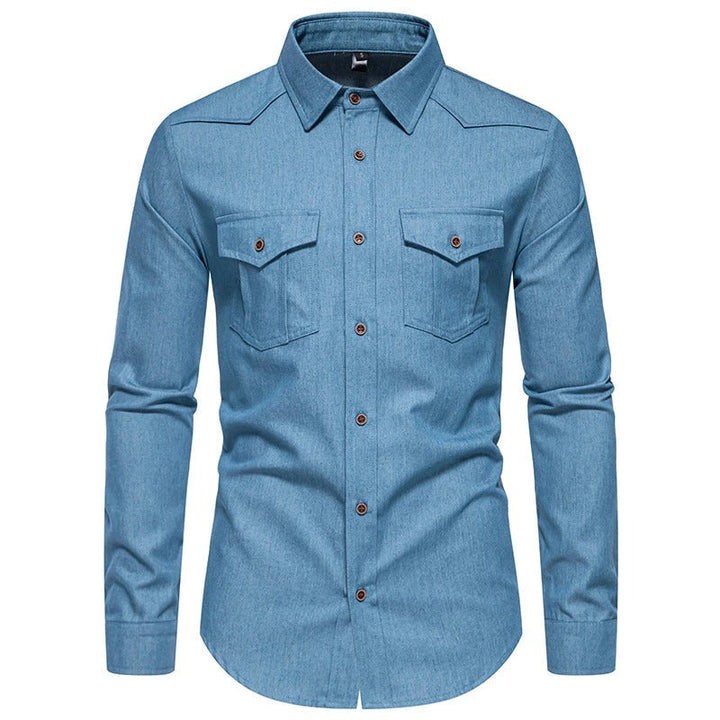 Mens Denim Shirt Classic Fit Stylish - BritishMode