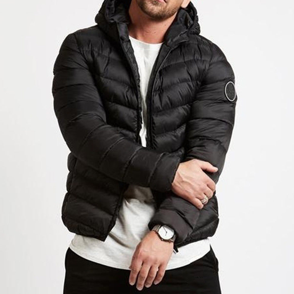 Mens Hooded Puffer Jacket Insulated Warm Fit
