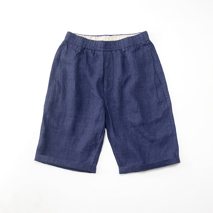 Mens Linen Shorts High Waist Classic Fit