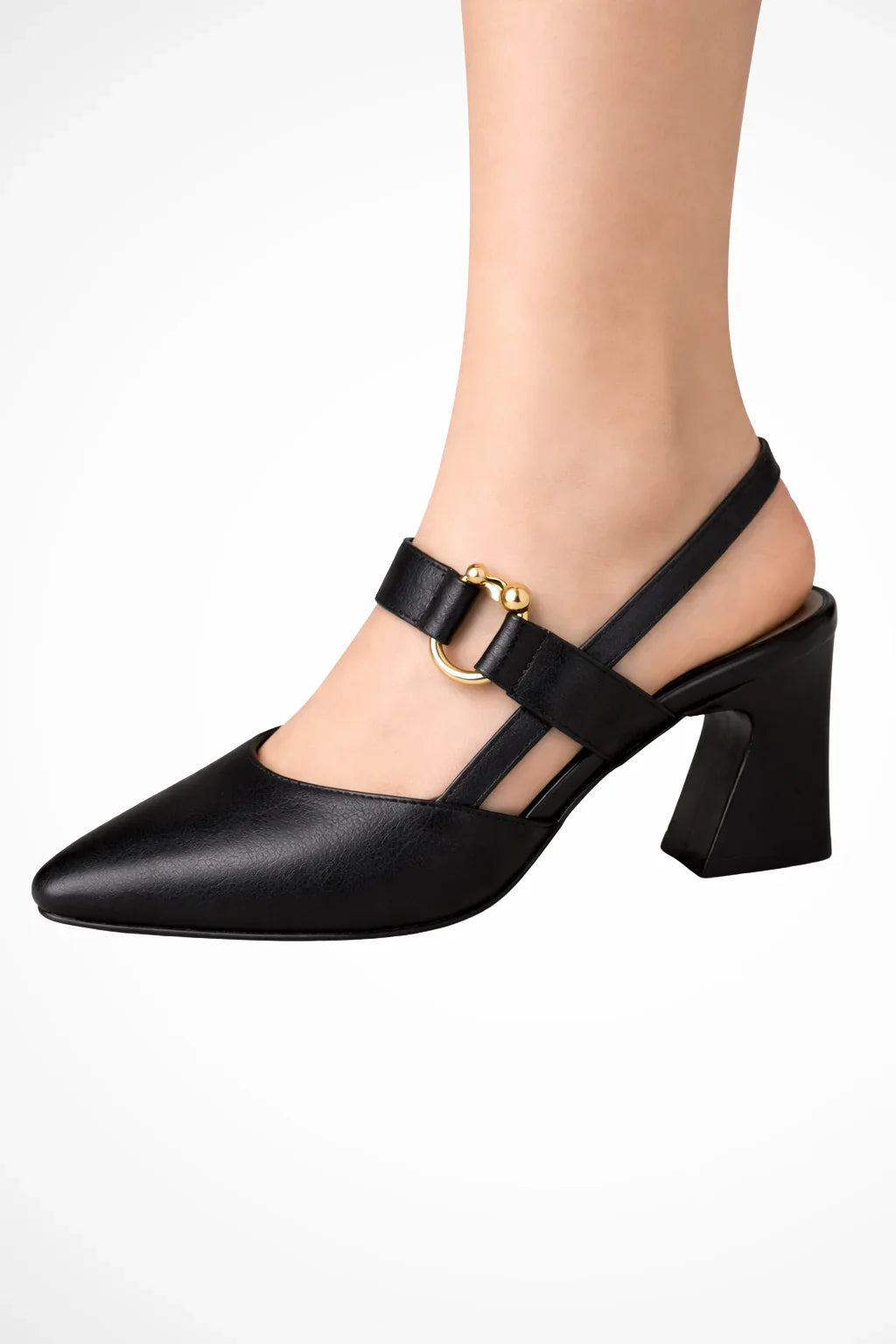 Womens Mary Jane Slingback Shoes with Block Heel - BritishMode