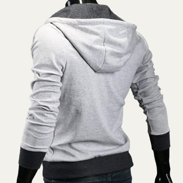 Mens Hoodie Jacket with Military Collar Modern Fit