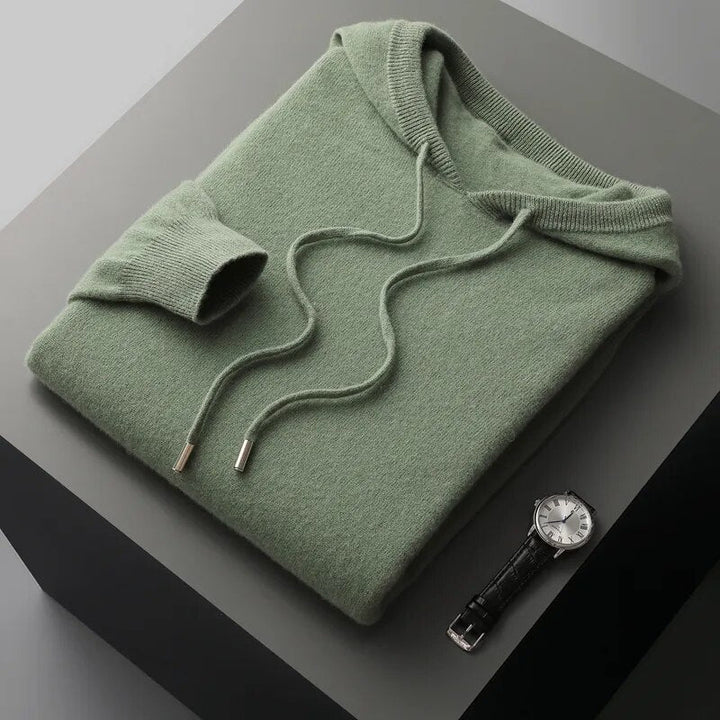 Mens Pullover Knit Sweater Hooded Casual Fit