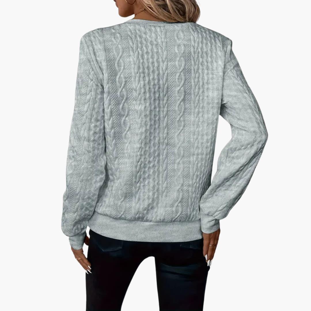 Womens Cable Knit Zip-Front Jumper Long Sleeve