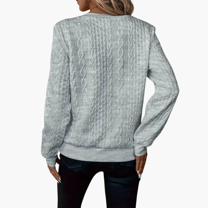 Womens Cable Knit Zip-Front Jumper Long Sleeve