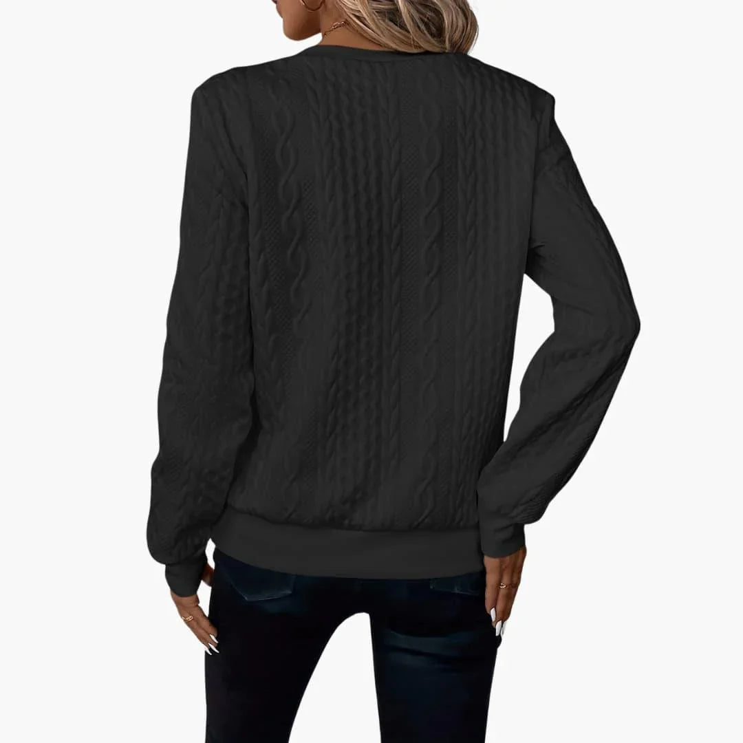 Womens Cable Knit Zip-Front Jumper Long Sleeve